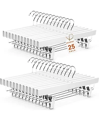 Premium Solid Lotus Wood Hangers for Pants & Skirts with Adjustable Clips