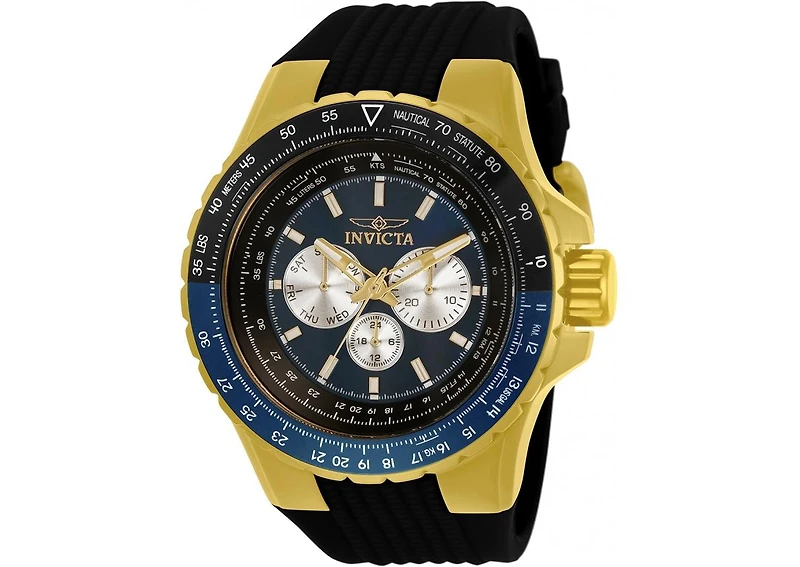 Invicta Men's 33031 Aviator Quartz Chronograph Black, Blue Dial Watch
