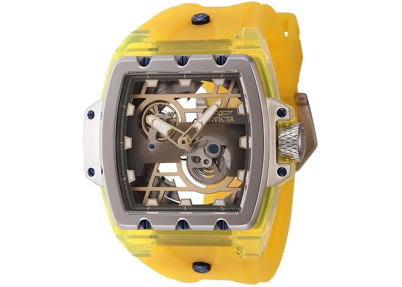 Invicta Men's 44265 Anatomic Automatic 2 Hand Gunmetal, Dark Blue, Gold, Silver Dial Watch