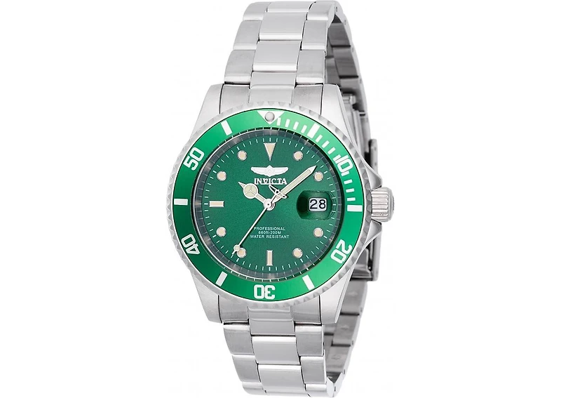 Invicta Men's 47355 Pro Diver Quartz 3 Hand Green Dial Watch