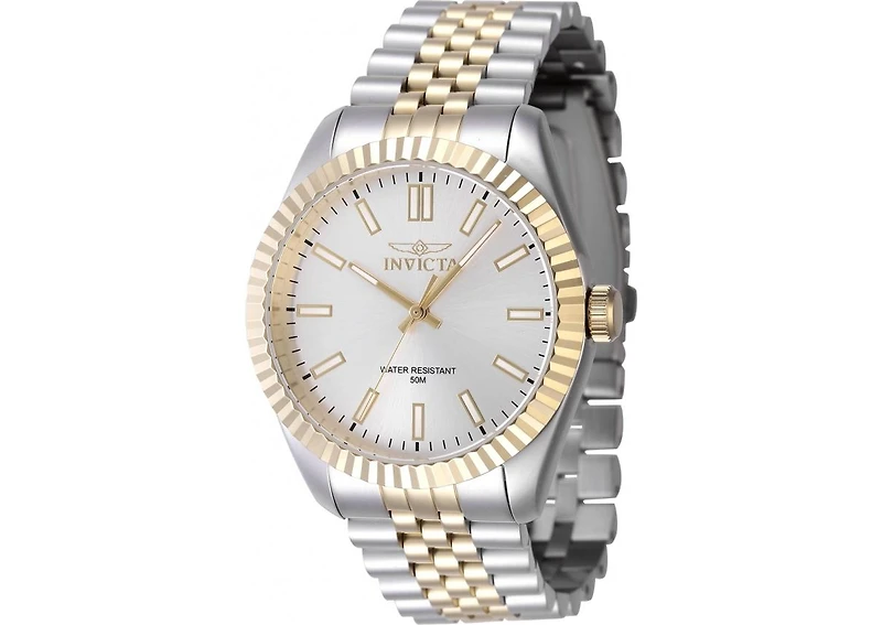 Invicta Men's Specialty Quartz 3 Hand Silver Dial Watch
