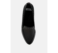Wolferton Delicate Stud Detail Leather Loafers Women