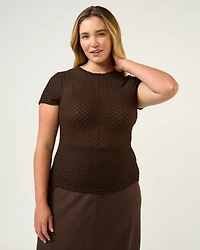 Estelle Plus Naomi Textured Mesh Top