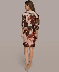 Donna Karan New York Women's Floral Belted Dress