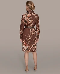 Donna Karan New York Women's Floral Belted Dress