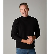 LuxLined Men's Itch-Free Merino Wool Mock Neck Sweater with Soft Inner Lining