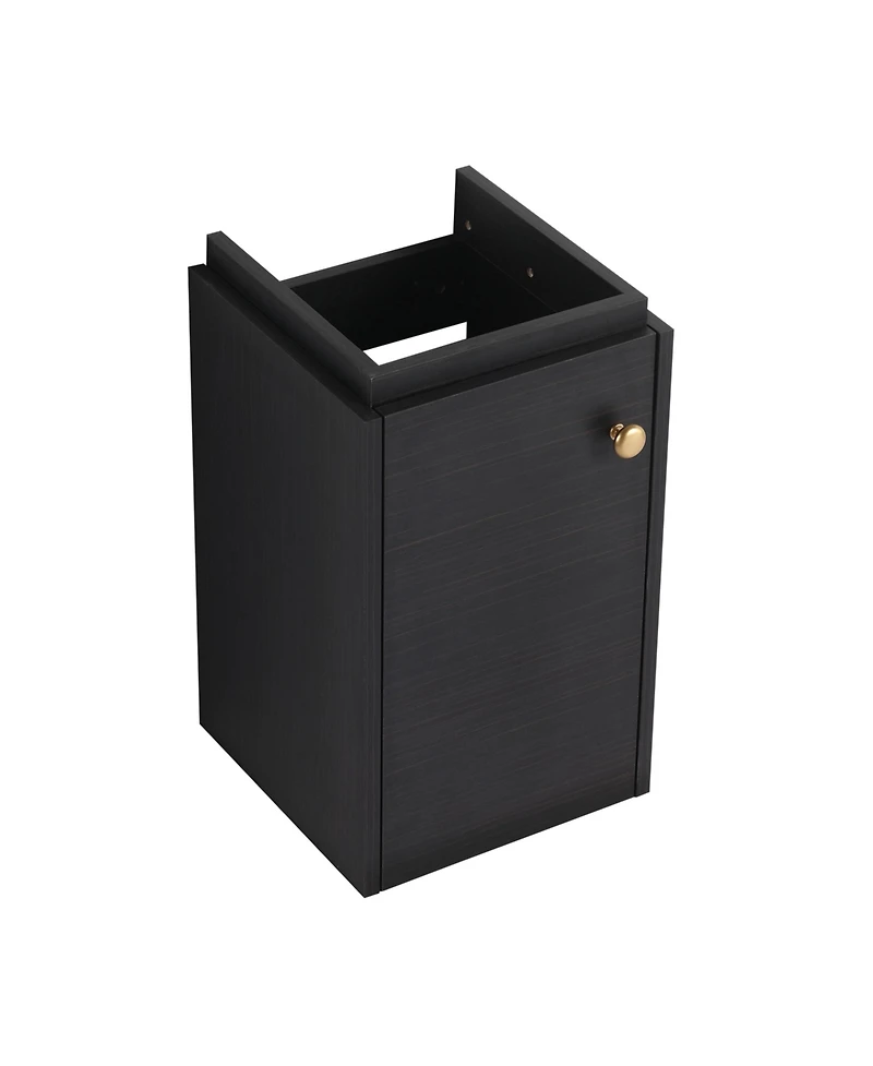 Simplie Fun Compact Wall Mount Small Bathroom Vanity with Ceramic Sink