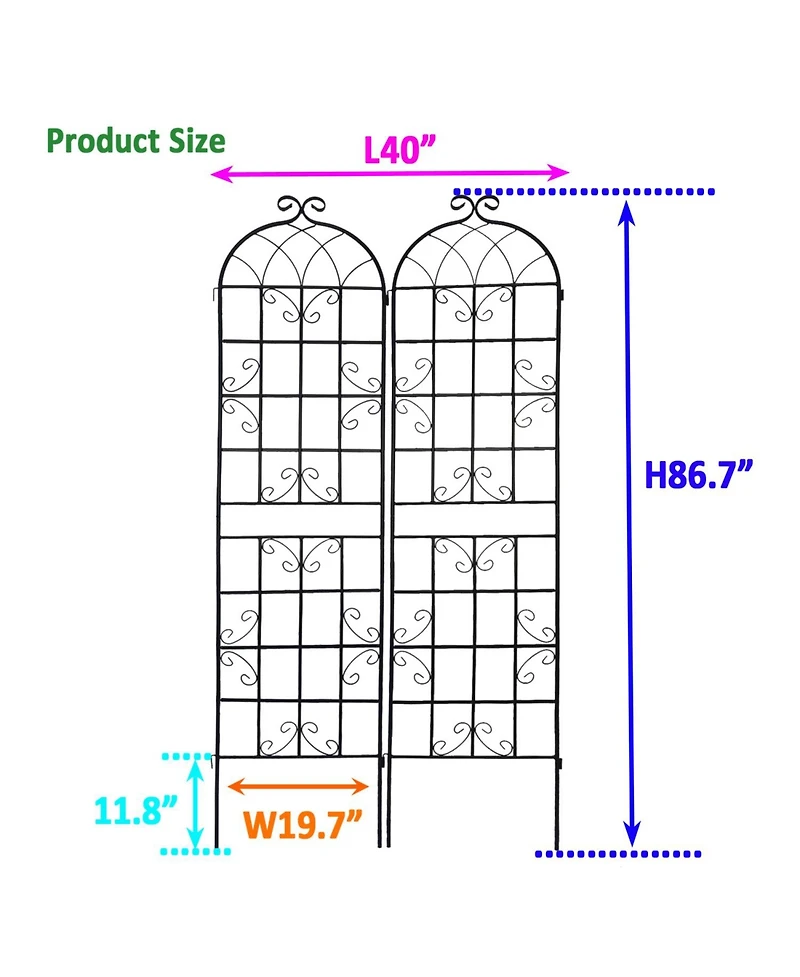 Streamdale Furniture Streamdale 86.7" Rustproof Garden Trellis (2)