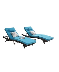 Streamdale Furniture Outdoor Wicker Reclining Lounge Chairs (Set of 2) - Beach, Pool, Garden