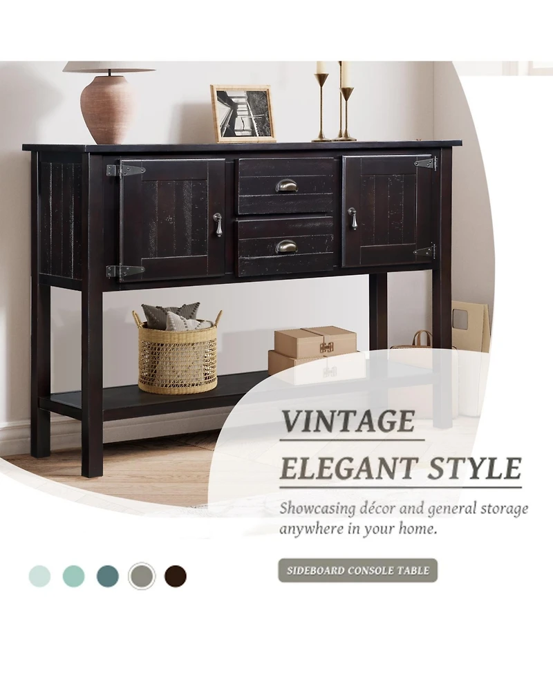 Streamdale 48" Wood Sideboard Console Table - Espresso