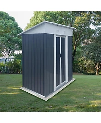 Streamdale Furniture5FTx3FT Grey Garden Shed - Aluminum Frame, Sliding Door
