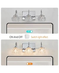 Streamdale Furniture Streamdale Brushed Nickel Finish Vintage Crystal Vanity Light - Elegant 3-Light Bathroom Mirror Fixture with Clear Glass Shades