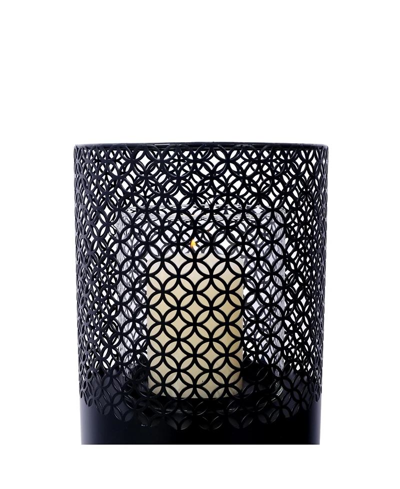 Streamdale Furniture Industrial Decorative Lantern Columns (Set of 2) with Candles