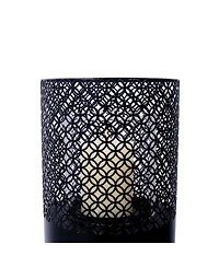 Streamdale Furniture Industrial Decorative Lantern Columns (Set of 2) with Candles
