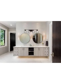 Streamdale 4-Light Oil Rubbed Bronze Vanity Lights for Bathroom, Industrial Vintage Wall Sconce Lighting with Open Metal Cage