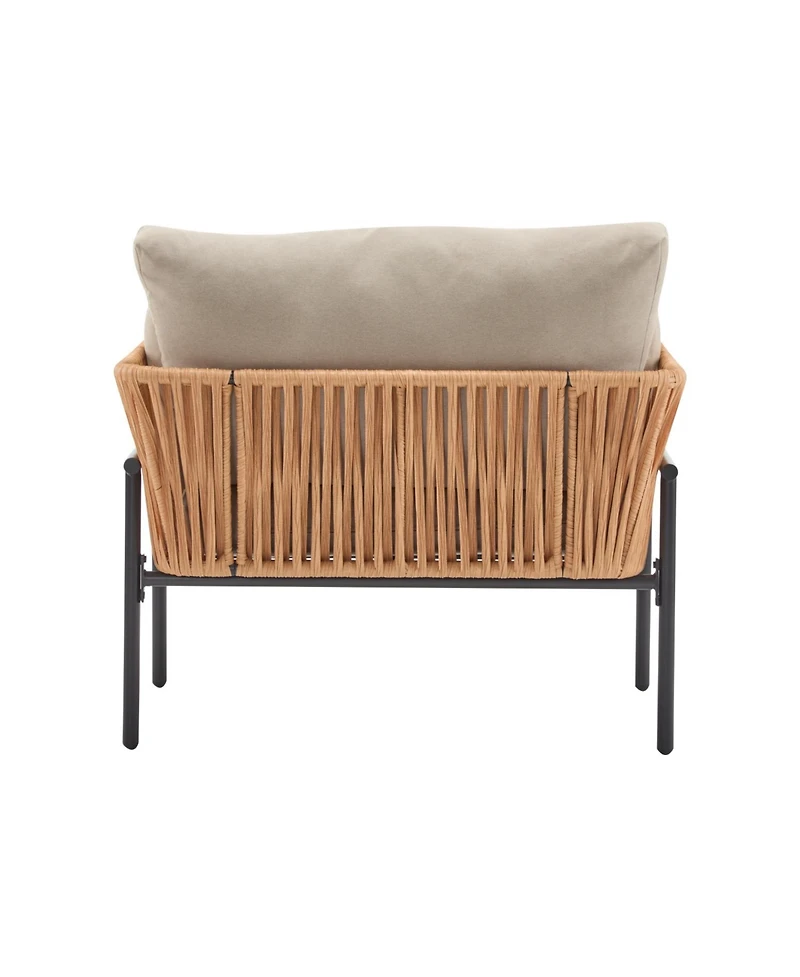 Streamdale Furniture Streamdale Beige/Wood Rope Lounge Chairs (Set of 2), Natural/Modern style