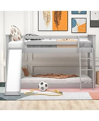 Streamdale Furniture Twin over Twin Bunk Bed with Slide & Ladder