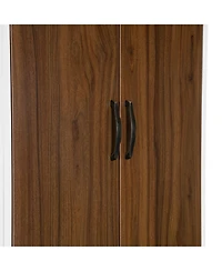 Streamdale Furniture Full Size Murphy Bed Wall Bed with Closet Drawers and Table