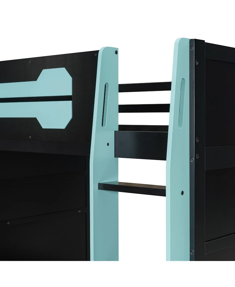 Streamdale Furniture Loft Bed with Desk & Shelves