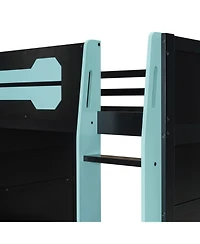 Streamdale Furniture Loft Bed with Desk & Shelves