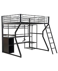 Streamdale Furniture Gaming Loft Bed with Work Station & Storage