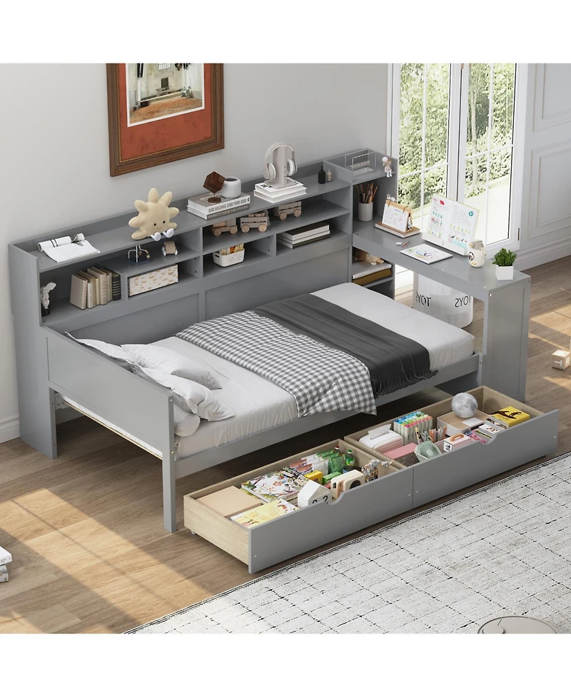 Streamdale Furniture Twin Daybed with Storage & Desk