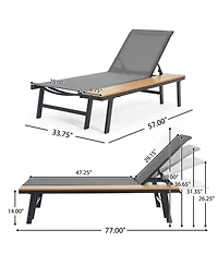 Streamdale Furniture Chaise Lounge Set with Adjustable Mesh Seating