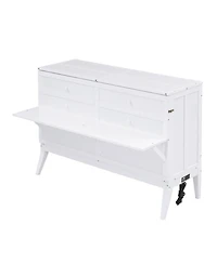 Streamdale Furniture Queen Size Murphy Bed with Built-In Charging Station and a Shelf