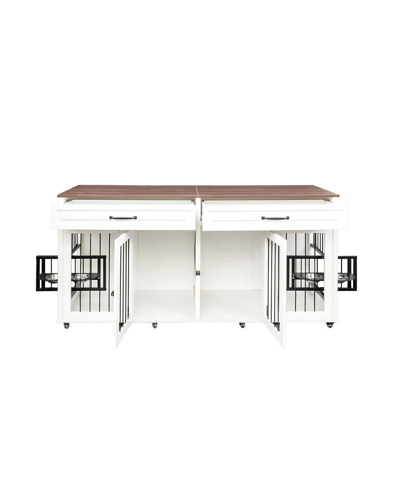 Streamdale Furniture Furniture Style Dog Cage with Double Door