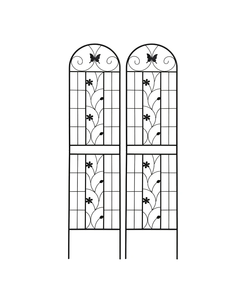Streamdale Furniture Furniture 2 Pack Metal Garden Trellis 86.7" Black