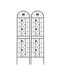 Streamdale Furniture Furniture 2 Pack Metal Garden Trellis 86.7" Black