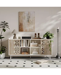 Streamdale Furniture Sicotas Mid Century Sideboard Storage Cabinet