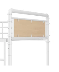Streamdale Furniture Twin Xl Over Twin Xl Metal Bunk Bed White