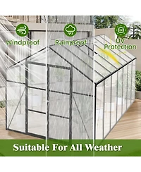 Streamdale Furniture Gain Height 8x14 Ft Aluminum Polycarbonate Greenhouse