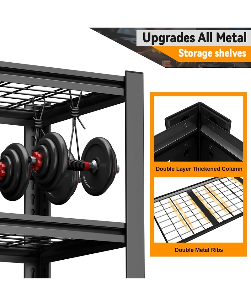 Streamdale Furniture 47" Wide Heavy-Duty 5-Layer Adjustable Metal Storage Rack