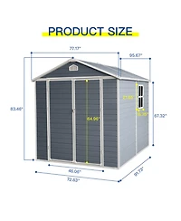 Streamdale Furniture 6x8 Resin Outdoor Storage Shed - Grey