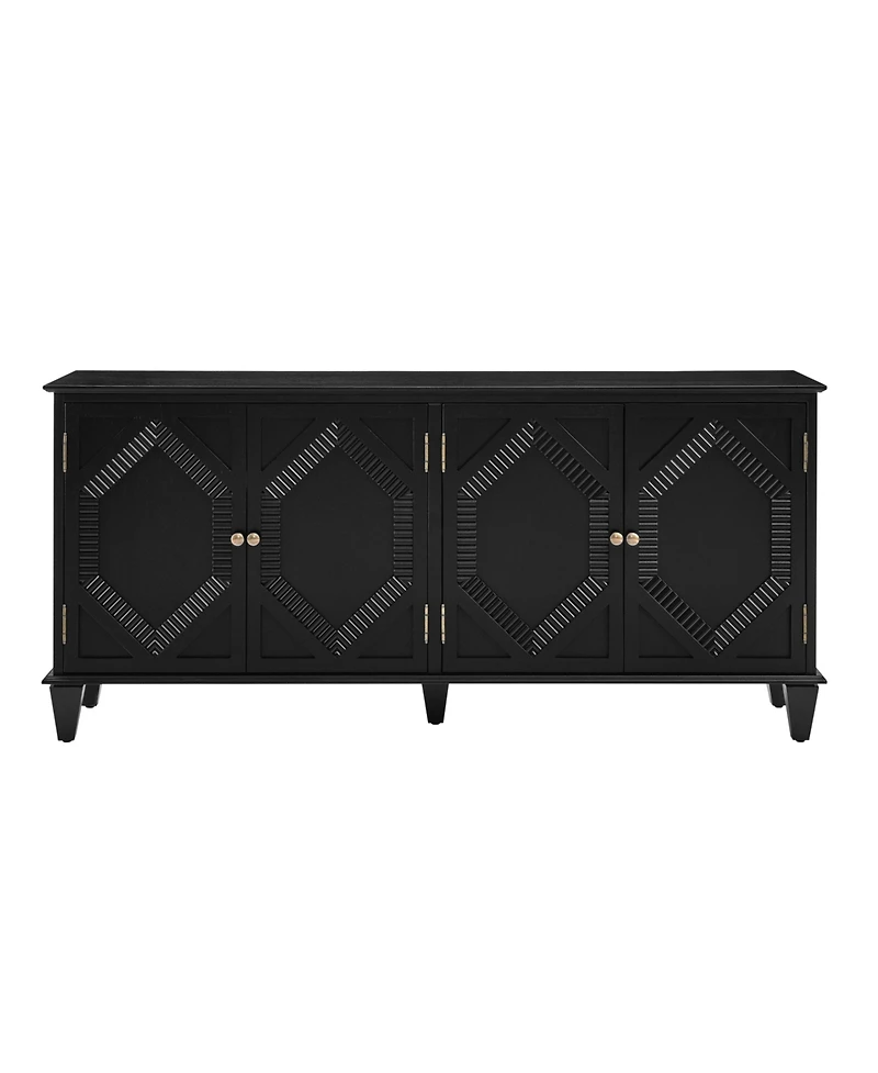 Streamdale Furniture Mid Century Modern Sideboard Buffet Cabinet - Black