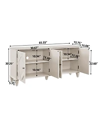 Streamdale Furniture Mid Century Modern Sideboard Buffet Cabinet