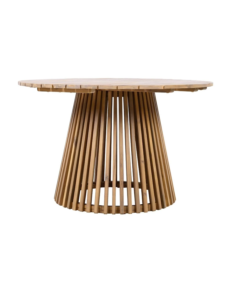 Streamdale Furniture Acacia Wood Round Patio Dining Table - Light Teak