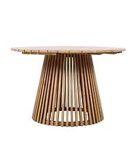 Streamdale Furniture Acacia Wood Round Patio Dining Table - Light Teak
