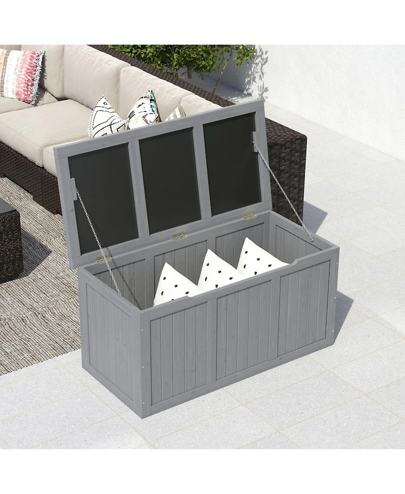 Streamdale Furniture 67 Gallon Wooden Deck Box - Outdoor Storage