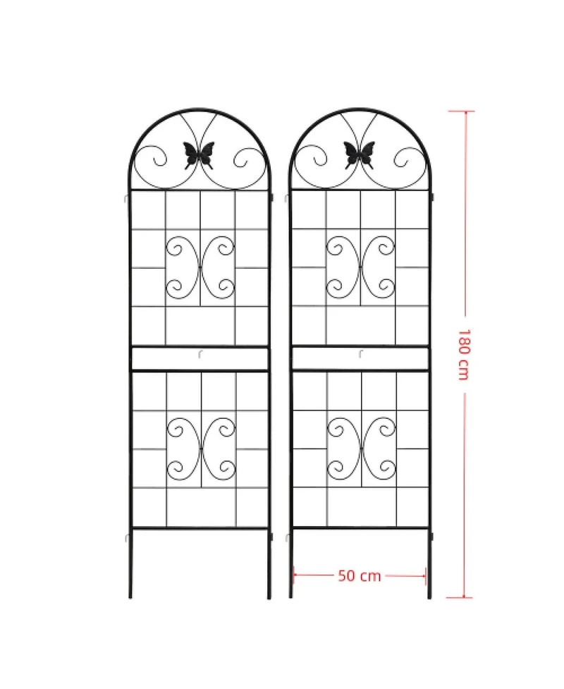 Streamdale Furniture Metal Garden Trellis 2-Pack for Climbing Plants