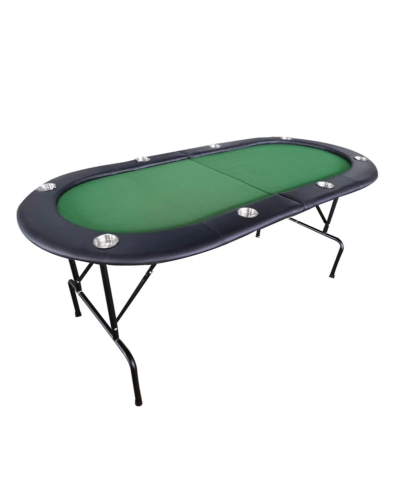 Streamdale Furniture Streamdale Design 73" Foldable Poker Table with Cup Holders #16364 Green