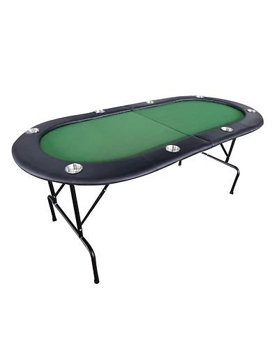 Streamdale Furniture Streamdale Design 73" Foldable Poker Table with Cup Holders #16364 Green