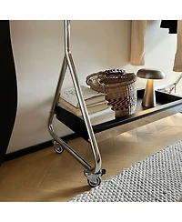 Streamdale Furniture Leon Black Clothes & Hat Rack - Retro Bedroom Storage