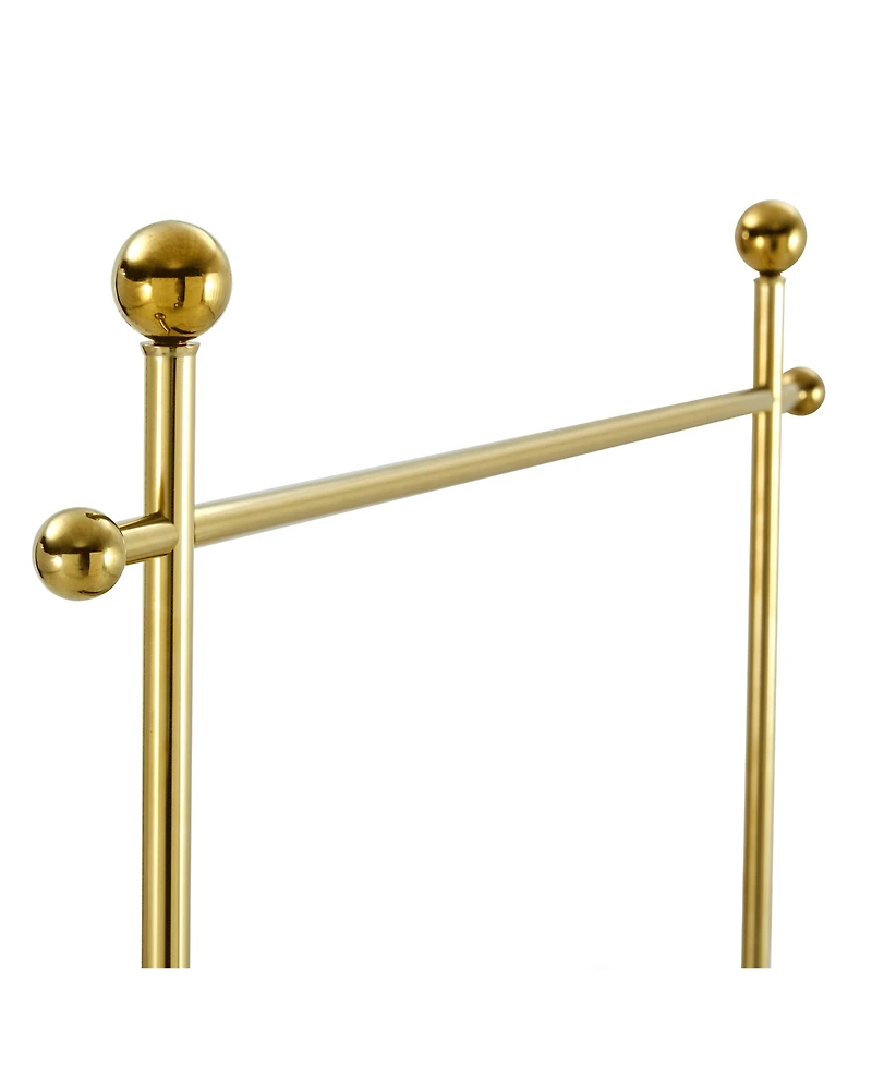 Streamdale Furniture Golden Steel & Walnut Coat Rack - Double Layer, Cabinet, 68.9"