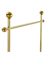 Streamdale Furniture Golden Steel & Walnut Coat Rack - Double Layer, Cabinet, 68.9"