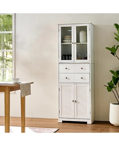 Streamdale Furniture Streamdale 67" Tall Kitchen Pantry Cabinet - White