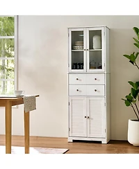 Streamdale Furniture Streamdale 67" Tall Kitchen Pantry Cabinet - White