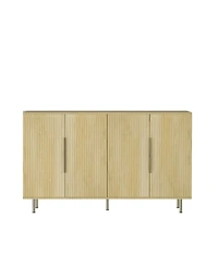 Streamdale Furniture Wood Fluted Buffet Cabinet with Adjustable Shelves